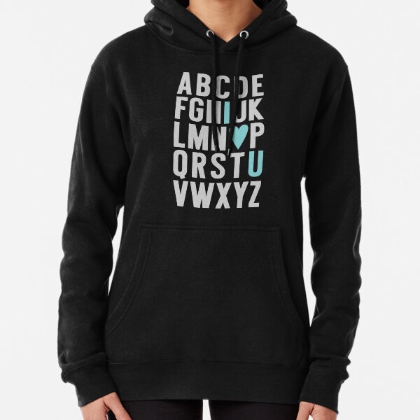 ABC I Love You Blue Pullover Hoodie