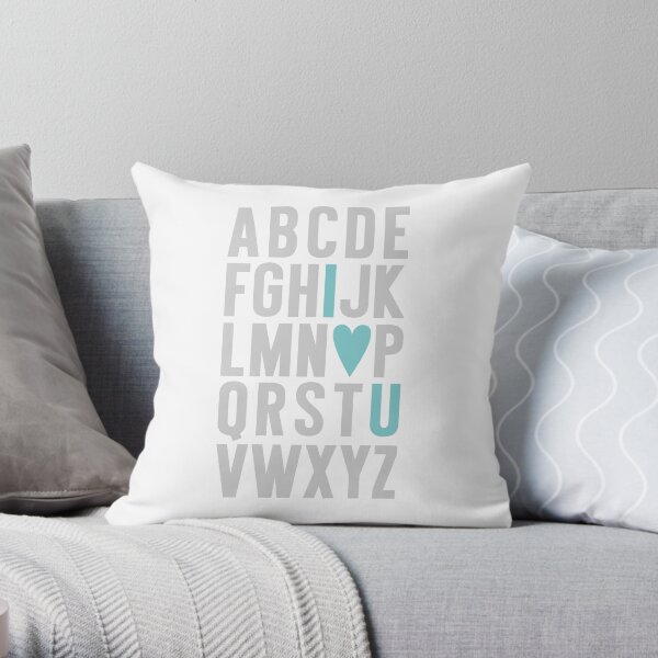 ABC I Love You Blue Throw Pillow