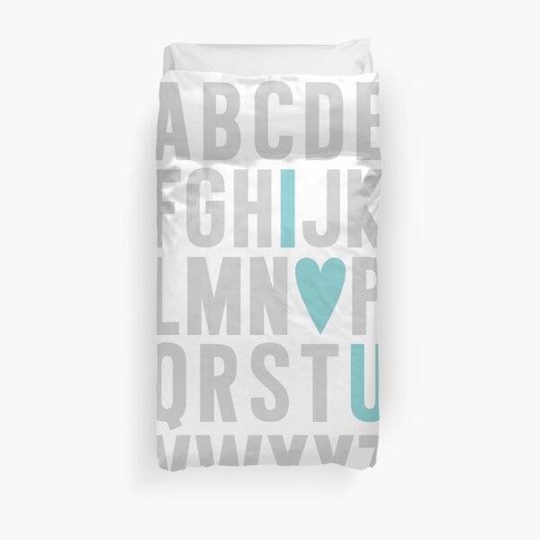 ABC I Love You Blue Duvet Cover