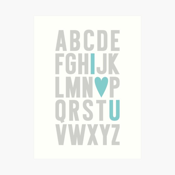 ABC I Love You Blue Art Print