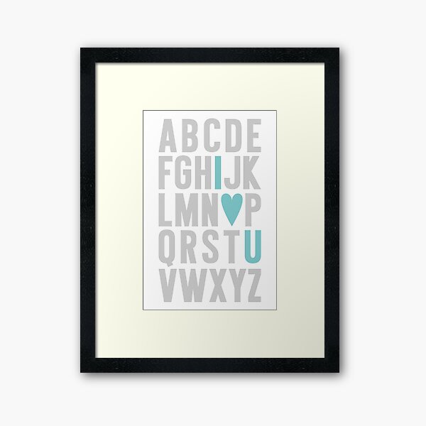 ABC I Love You Blue Framed Art Print