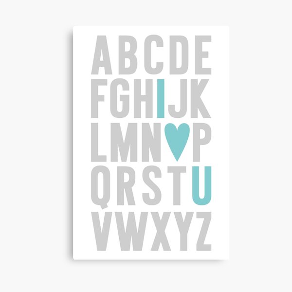 ABC I Love You Blue Canvas Print