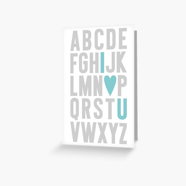 ABC I Love You Blue Greeting Card