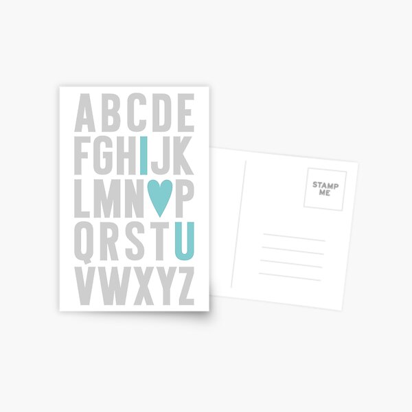 ABC I Love You Blue Postcard