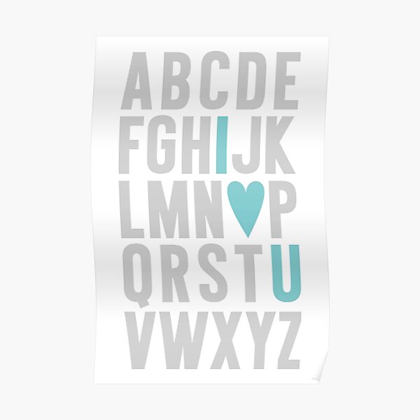 ABC I Love You Blue Poster