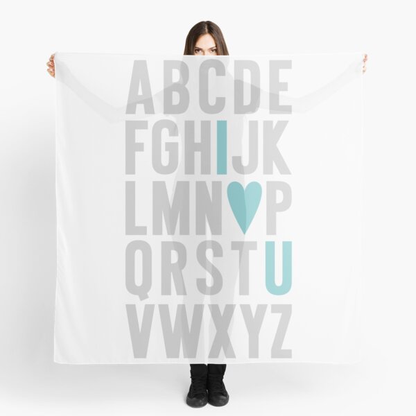 ABC I Love You Blue Scarf
