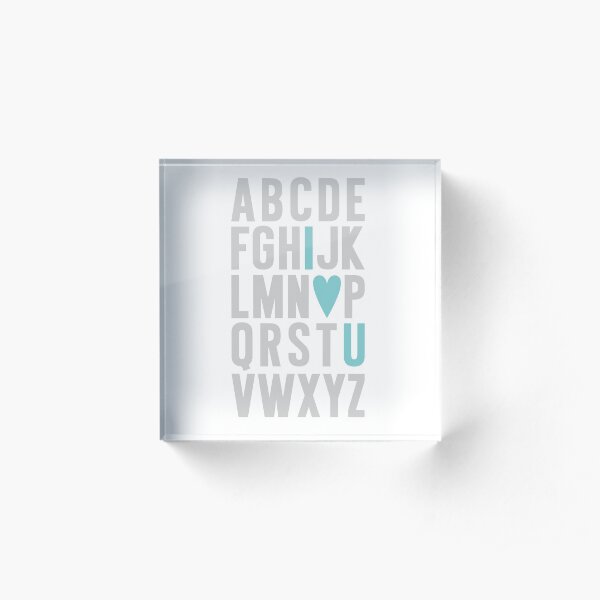 ABC I Love You Blue Acrylic Block