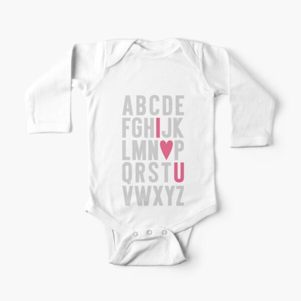 ABC I Love You Pink Long Sleeve Baby One-Piece