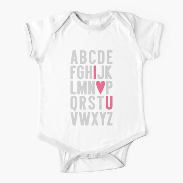 ABC I Love You Pink Short Sleeve Baby One-Piece