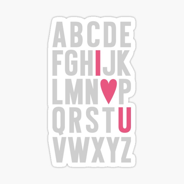 ABC I Love You Pink Sticker