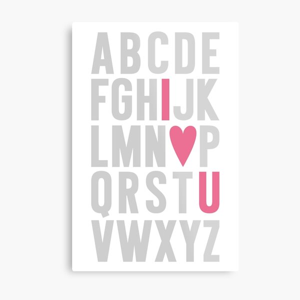 ABC I Love You Pink Metal Print