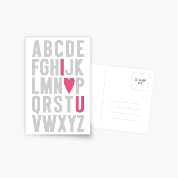 ABC I Love You Pink Postcard