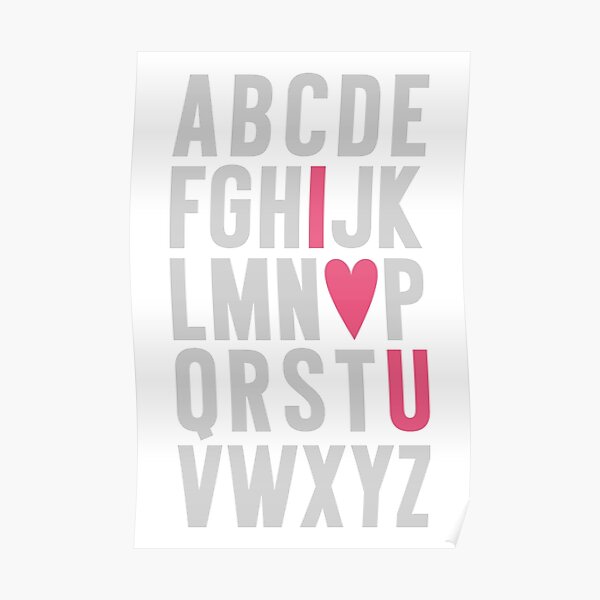 ABC I Love You Pink Poster