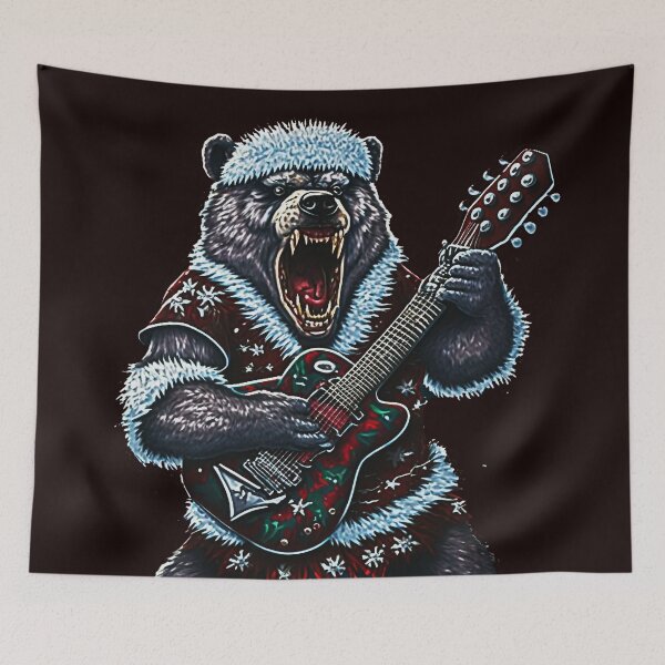 Artikelvorschau, HEAVY METAL BEAR CHRISTMAS Midjourney-KI-Kunstwerk entworfen und verkauft von davidjulie.