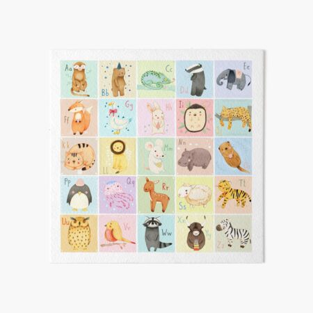 German Animal Alphabet Art Board Print