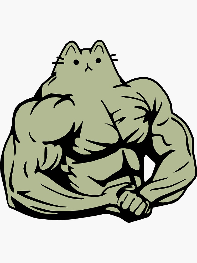 Imagen 3 de 3, Pegatina con la obra Gato De Gimnasio, diseñada y vendida por viCdesign.