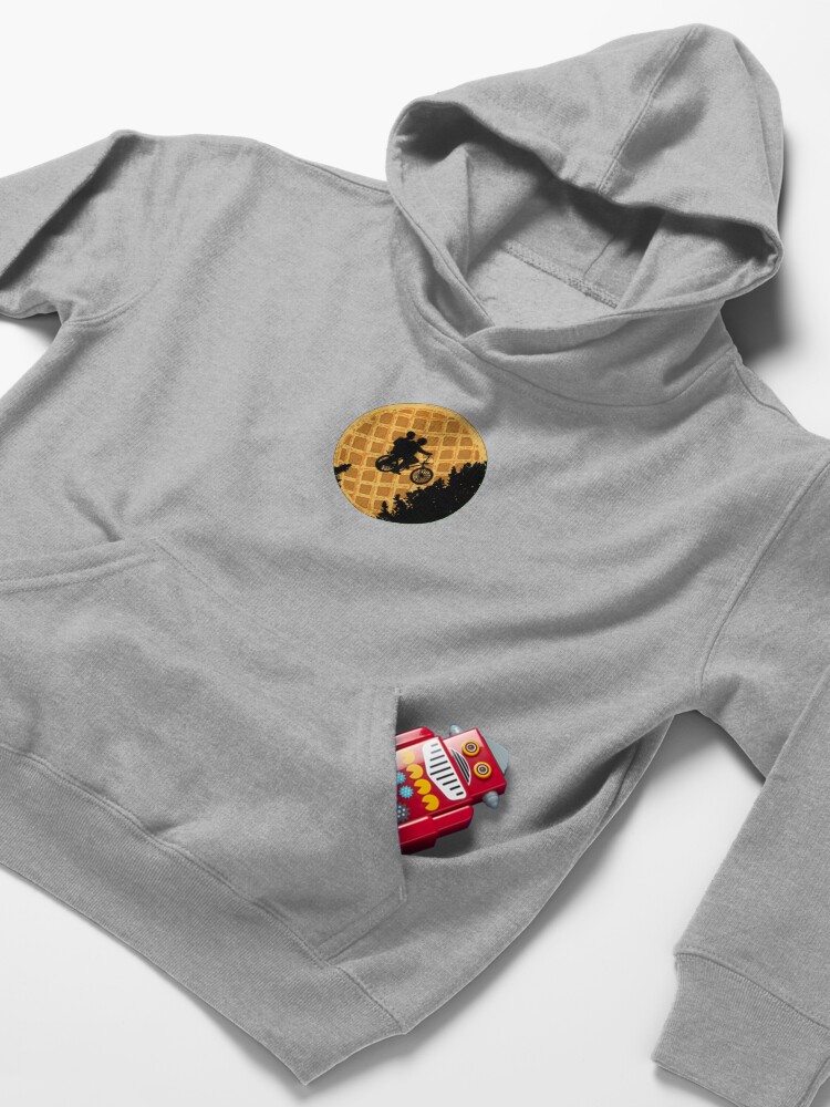 Alternate view of Stranger Things WAFFLE ! Kids Pullover Hoodie