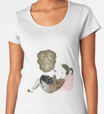 Cats and Coffee Frauen Premium T-Shirts