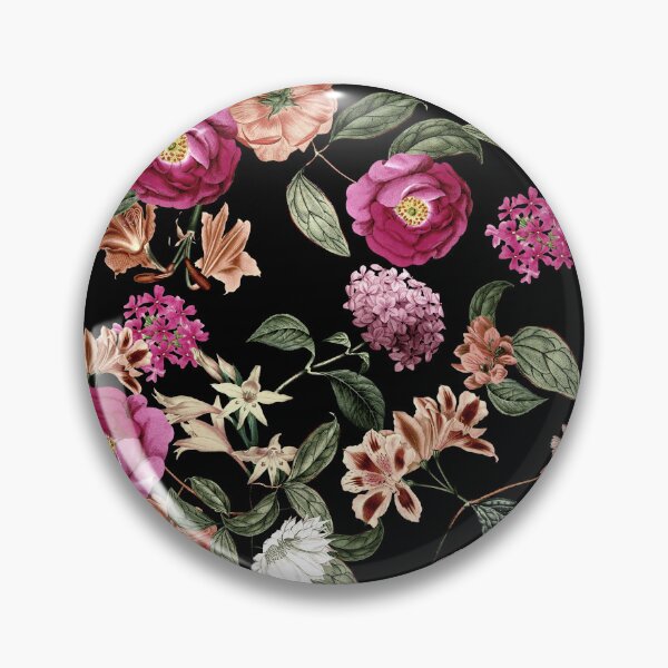 Artikelvorschau, Tropisches Blumenmuster bunte Blüten Design dunkler grund vintage Muster entworfen und verkauft von Kallandra.