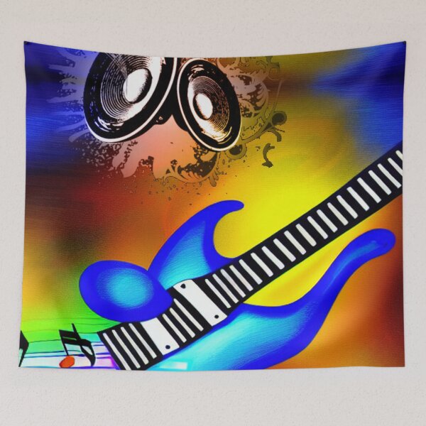Item preview, Bright colors abstract guitar designed and sold by Artbellachi.