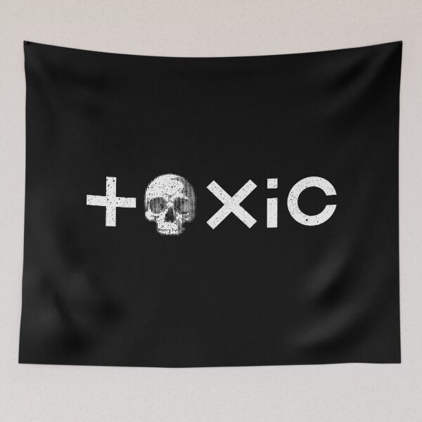 Item preview, Toxic skull 1 Toxic word toxins skull head bone cranium bone toxic meaning toxica white designed and sold by Dreamakerstudio.