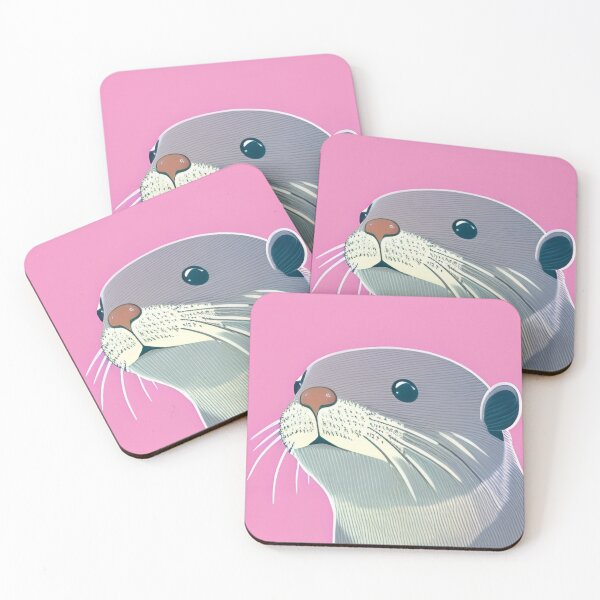 Item preview, Contemporary Otter Artwork with a Pink Background - Cute and Unique Illustration designed and sold by emmtayloor.