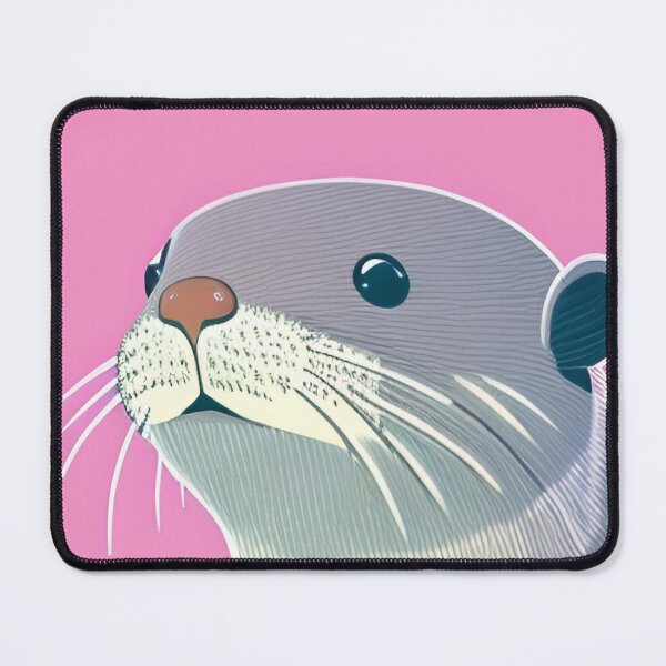 Item preview, Contemporary Otter Artwork with a Pink Background - Cute and Unique Illustration designed and sold by emmtayloor.