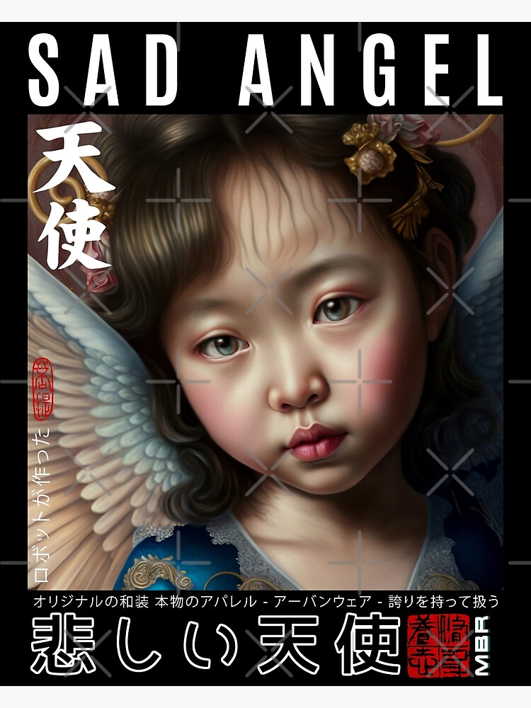 "Sad Angel Renaissance Cute Cherub Angel With Wings Baby Angel Cherub" Poster for Sale by
