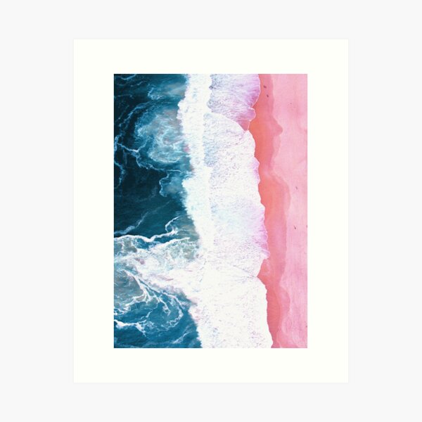 Aerial Beach, Ocean Waves Art Print