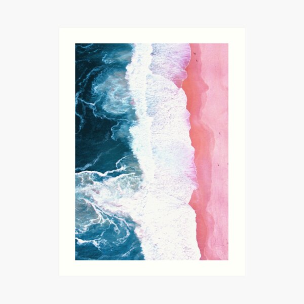 Aerial Beach, Ocean Waves Art Print