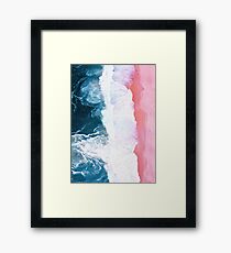 Aerial Beach, Ocean Waves Framed Print