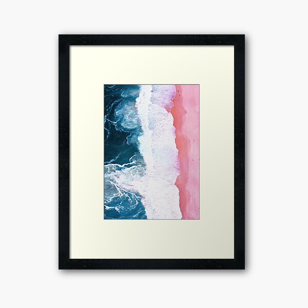 Aerial Beach, Ocean Waves Framed Art Print