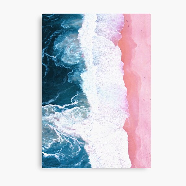 Aerial Beach, Ocean Waves Metal Print