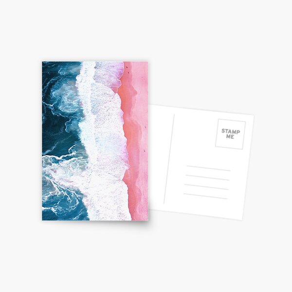 Aerial Beach, Ocean Waves Postcard