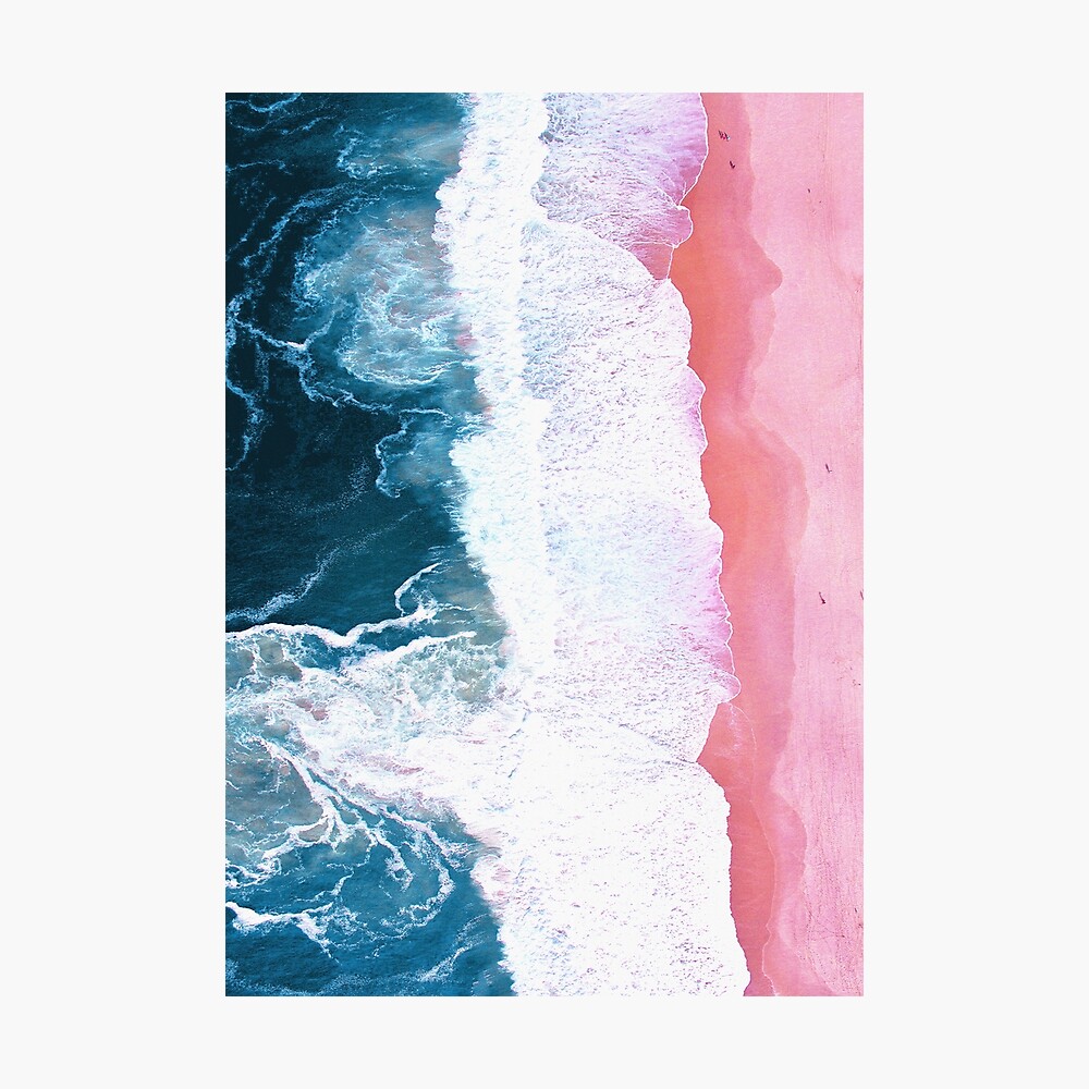 Aerial Beach, Ocean Waves Photographic Print