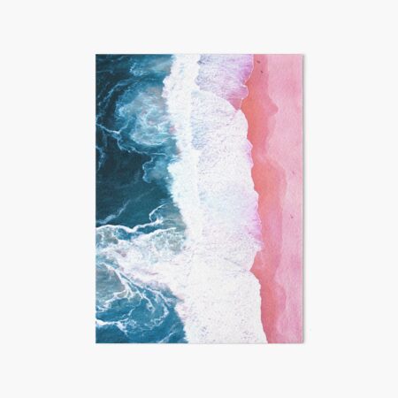 Aerial Beach, Ocean Waves Art Board Print