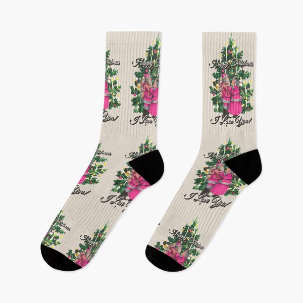 Item preview, I Love You Retro Vintage Pink Mr And Mrs Christmas designed and sold by TrulyEpoque.