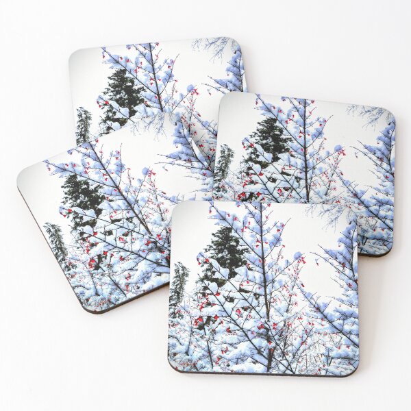 Item preview, Snowy red berries and pine designed and sold by Ivy-Bindig.