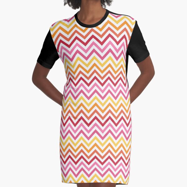 Rainbow Chevron #1 Graphic T-Shirt Dress