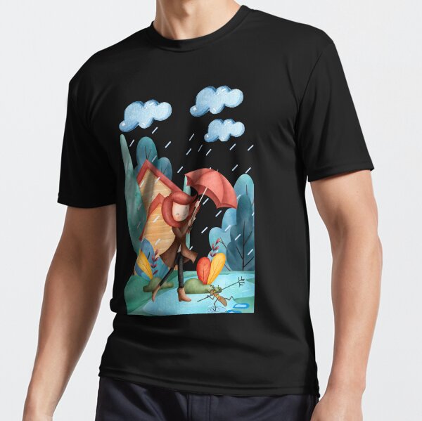 Redhead Girl, Cricket and Umbrella Active T-Shirt
