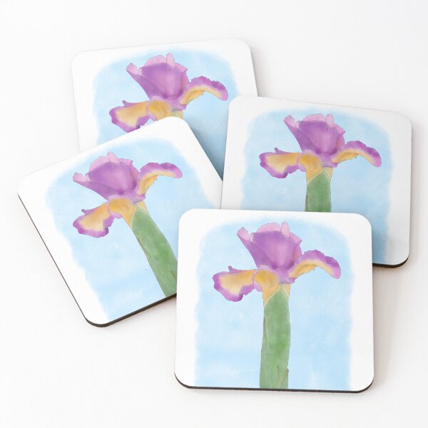 Item preview, Iris Flower Single with Blue Sky Background designed and sold by Mina Sakatani.