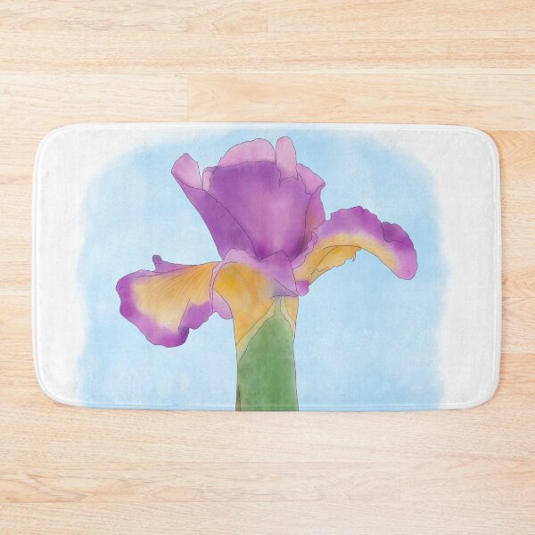 Item preview, Iris Flower Single with Blue Sky Background designed and sold by Mina Sakatani.