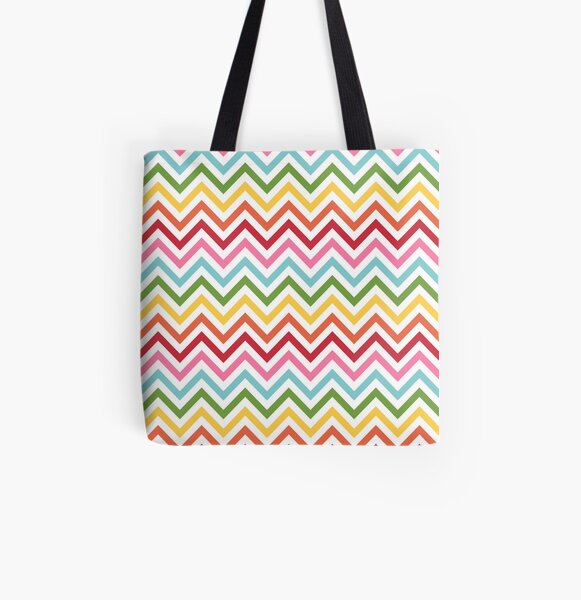 Rainbow Chevron #3 All Over Print Tote Bag