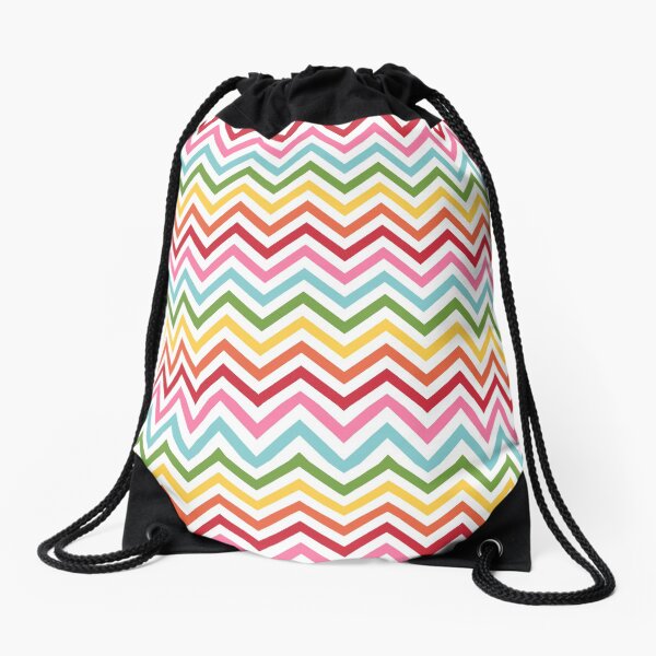 Rainbow Chevron #3 Drawstring Bag