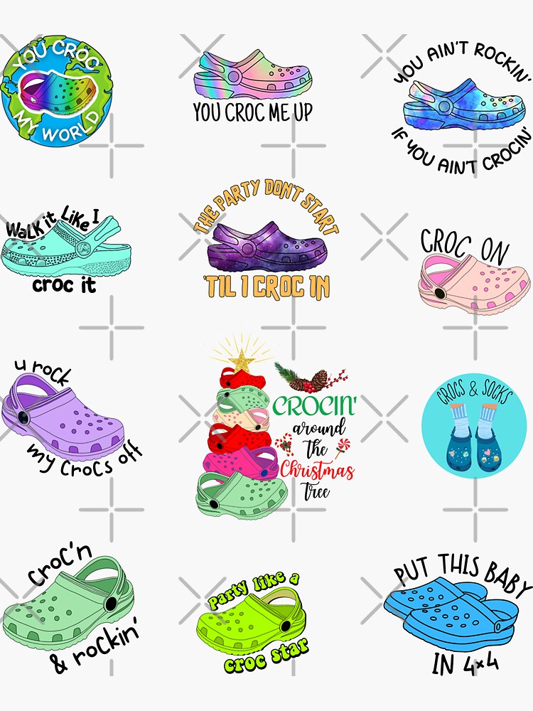 " Funny quotes crocs sticker pack, funny croc shoe quote" Sticker for