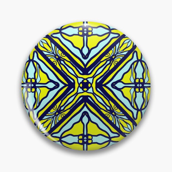 Item preview, Light Blue and Yellow Symmetric Pattern designed and sold by patternologyy.
