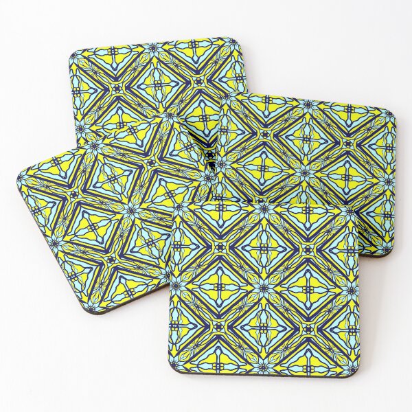 Item preview, Light Blue and Yellow Symmetric Pattern designed and sold by patternologyy.
