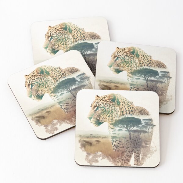 Item preview, Leopard in Africa Wildlife Map Backdrop designed and sold by TheDigitalAnvil.