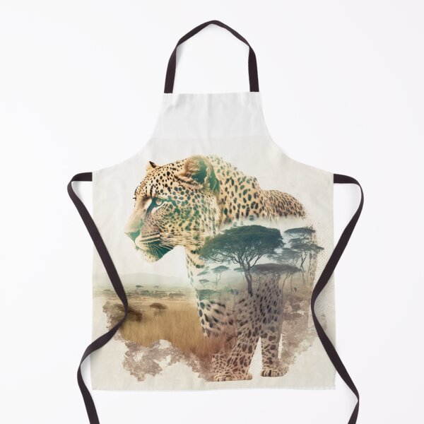 Item preview, Leopard in Africa Wildlife Map Backdrop designed and sold by TheDigitalAnvil.