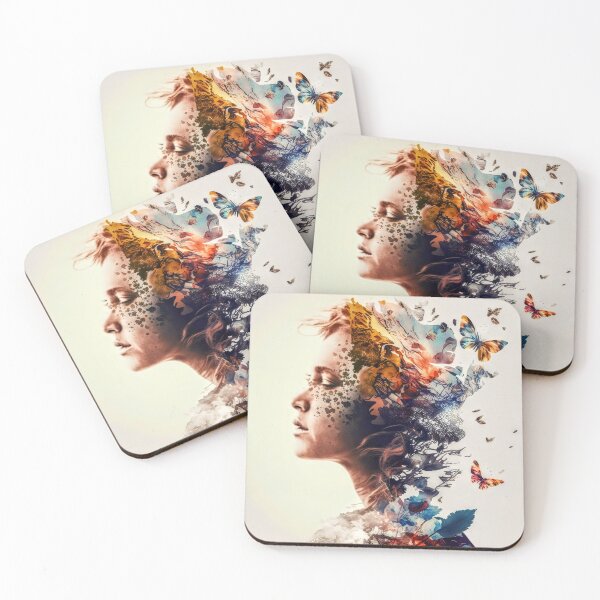 Item preview, Butterfly Fairy - Double Exposure - Digital Design - AI Artwork designed and sold by BRaiNDEDprints.